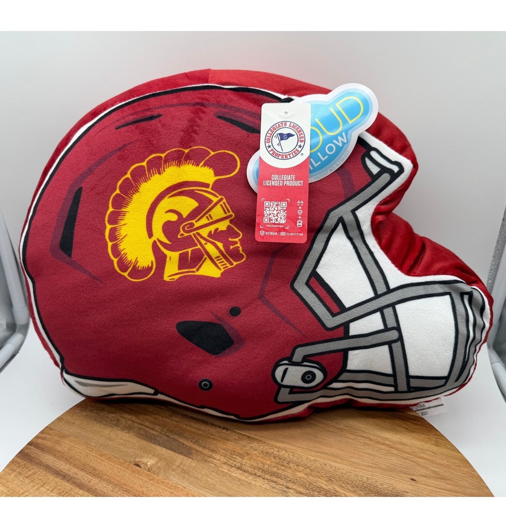 USC Trojans NW Travel Cloud Pillow NCAA Football Helmet Red Gold 2214